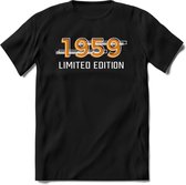 1959 Limited Edition T-Shirt | Goud - Zilver | Grappig Verjaardag en Feest Cadeau Shirt | Dames - Heren - Unisex | Tshirt Kleding Kado | - Zwart - 3XL