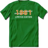 1961 Limited Edition T-Shirt | Goud - Zilver | Grappig Verjaardag en Feest Cadeau Shirt | Dames - Heren - Unisex | Tshirt Kleding Kado | - Donker Groen - XL