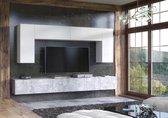 Pro-meubels - Tv meubel Sydney - 279cm - Beton/Wit mat - Wandmeubel