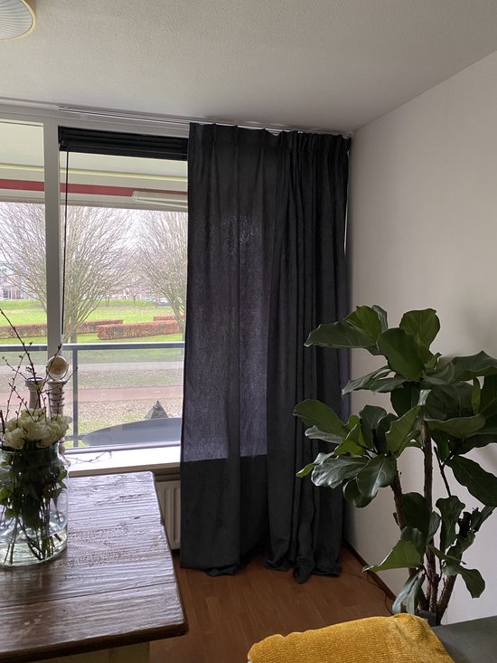 ELSA verduisterend gordijn Zwart met plooiband 150 x 270 cm