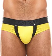 Modus Vivendi - Double Boost Classic Slip Geel - Maat M - Heren Slip - Mannen Ondergoed - Lifttend effect d.m.v. ingebouwde Jockstrap