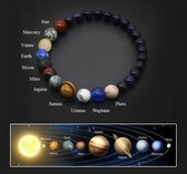 Planeten Armband - Sparkolia - Zonnestelsel - Galaxy - Natuursteen - Zon Maan - Astrologie cadeau - Lavasteen