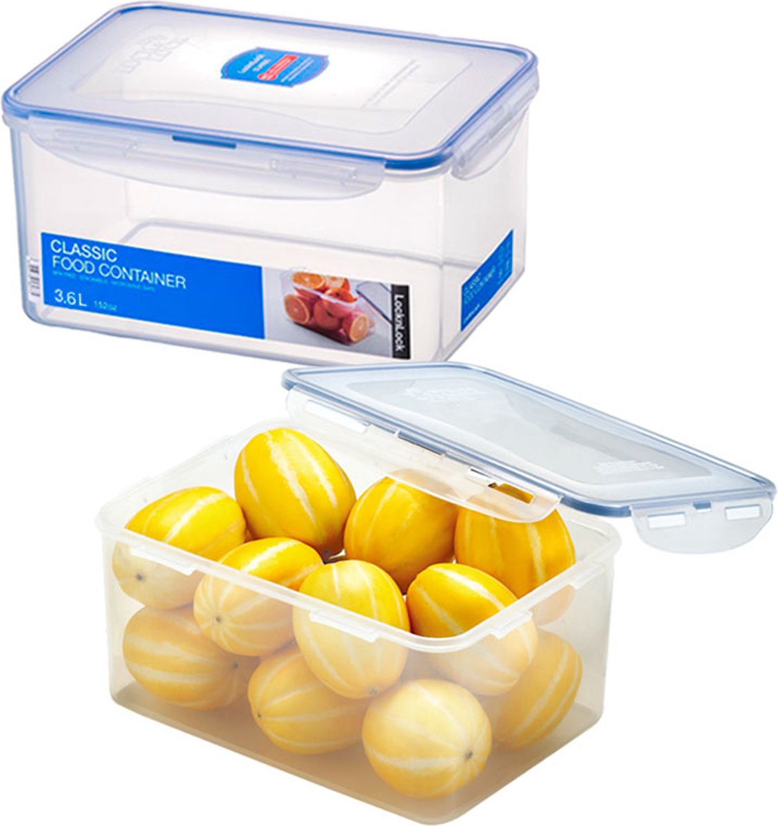 Lock&Lock Diepvriesbakjes - Meal prep bakjes - Vershoudbakjes - 3,6 liter - Set 2 stuks - 100% Lekvrij - BPA vrij - PFAS vrij - Diepvriesdozen - Bewaardozen - Bewaarbakjes - Vershouddoos - Transparant