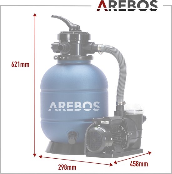 AREBOS Système de filtre à sable avec pompe de 400 W Filtre à