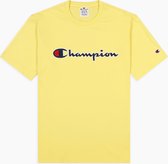 Champion - T-Shirt Script Logo Geel - Maat XL - Regular-fit