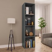 Decoways - Boekenkast/tv-meubel 36x30x143 cm spaanplaat grijs