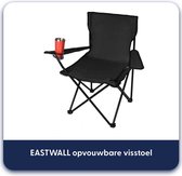 Eastwall campingstoel – Kampeerstoel – Opvouwbare stoel – Tuinstoel – Picknickstoel – Strandstoel opvouwbaar – Klapstoel – Bekerhouder – vouwstoel – 100kg – Zwart