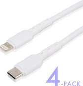 Gecertificeerde iPhone Kabel Oplader Lightning USB-C Kabel -  Oplaadkabel  Gecertificeerd voor Apple iPhone X/11/12/13 en iPad Air / 10.2 - 4 PACK