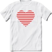 Valentijn Hart T-Shirt | Grappig Valentijnsdag Cadeautje voor Hem en Haar | Dames - Heren - Unisex | Kleding Cadeau | - Wit - S