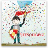 Uitnodiging kinderfeest ridder - ridderfeest - ridder - 10 stuks