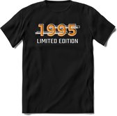 1995 Limited Edition T-Shirt | Goud - Zilver | Grappig Verjaardag en Feest Cadeau Shirt | Dames - Heren - Unisex | Tshirt Kleding Kado | - Zwart - S