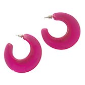 Retro oorringen - Knalroze - 4.7 Centimeter - Neon roze - 90's Fashion - Damesdingetjes