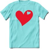 Valentijn Hart T-Shirt | Grappig Valentijnsdag Cadeautje voor Hem en Haar | Dames - Heren - Unisex | Kleding Cadeau | - Licht Blauw - M