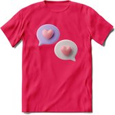 Valentijn Hart chat T-Shirt | Grappig Valentijnsdag Cadeautje voor Hem en Haar | Dames - Heren - Unisex | Kleding Cadeau | - Roze - XL