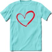 Valentijn Hart T-Shirt | Grappig Valentijnsdag Cadeautje voor Hem en Haar | Dames - Heren - Unisex | Kleding Cadeau | - Licht Blauw - L