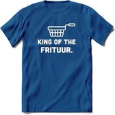 King Of The Frituur - Snack T-Shirt | Grappig Verjaardag Kleding Cadeau | Eten En Snoep Shirt | Dames - Heren - Unisex Tshirt | - Donker Blauw - 3XL