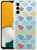 Hoesje Geschikt voor Samsung Galaxy A13 Doodle hearts