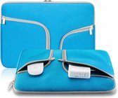 Sleeve Voor laptop of MacBook  - Laptoptas - Laptop Sleeve met rits blauw - Geschikt voor laptopafmeting: 13" 14" inch
