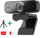 Webcam met Microfoon - Voor PC & Laptop - 720p 30fps - met Statief - USB - Camera - Webcams - Camera - Zwart