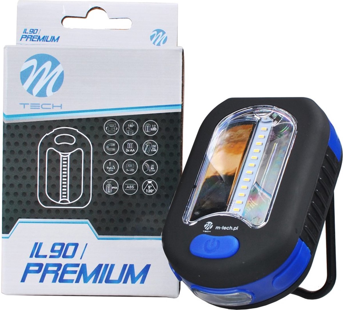M-Tech LED mini inspectie / looplamp - 3x AAA - Osram LEDs