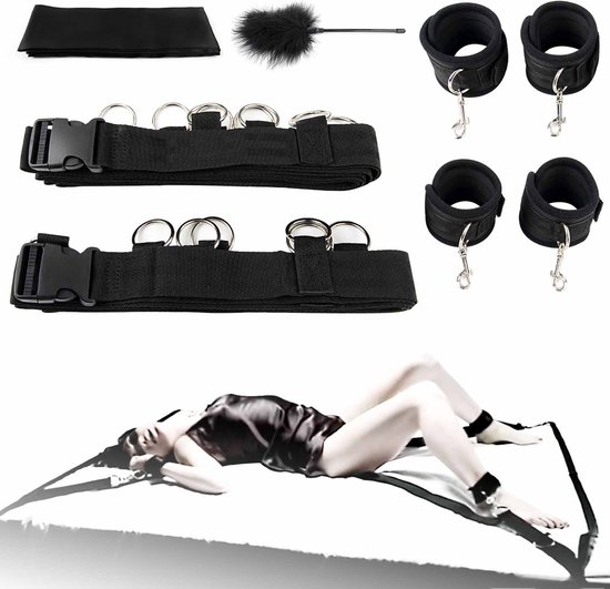 Foto: Luxe vastbindset zwart bondageset sex speeltjes volwassenen bondage