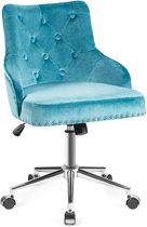 FURNIBELLA_Gestoffeerde bureaustoel, in hoogte verstelbare draaistoel, fluwelen accent fauteuil, 360° draaibare ontvangststoel, verstelbare bureaustoel voor woonkamer, slaapkamer, studeerkame