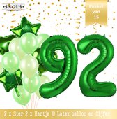Cijfer Ballon 92 Jaar Groen Forrest Green Boeket * Hoera 92 Jaar Verjaardag Decoratie Set van 15 Ballonnen * 80 cm Verjaardag Nummer Ballon * Snoes * Verjaardag Versiering * Kinder