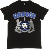 Unisex T-shirt - Voetbal - Brugge Blauw/Zwart de kleuren van Club Brugge - Volwassenen  - Extra Small