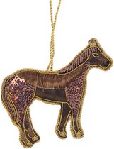 Paard Ornament bruin 11x1x9,5cm