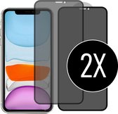 Privacy glass screenprotector geschikt voor iPhone 11 Pro Max - Screen protector glas voor geschikt iPhone 11 Pro Max - Privacy glasplaatje - Tempered glass - 2 PACK