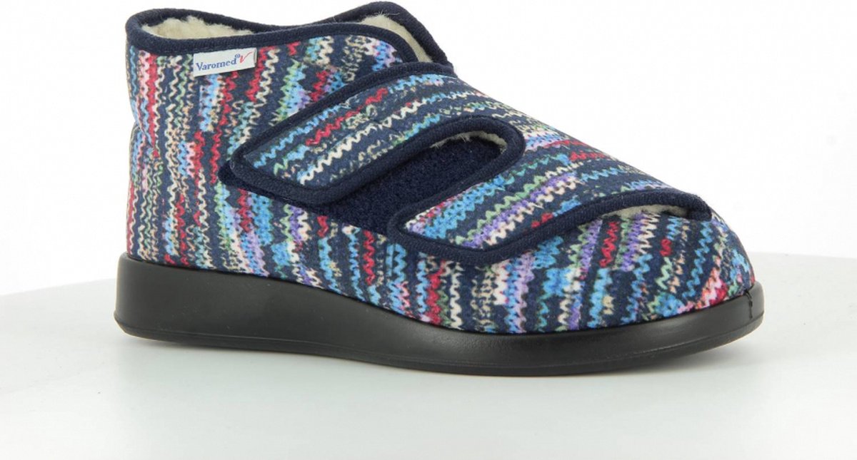 Pantoffel model Belfast kleur Blauw multi maat 38 Dames (DIN en ISO 13485 gecertificeerd) Verbandschoen
