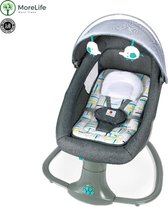 MoreLife Elektrische Baby Schommel | Baby Wieg | Elektrische Schommelstoel voor Baby’s met bluetooth USB-muziek en afstandsbediening | Baby Schommel met Muggenscherm | Elektrische Schommel | 