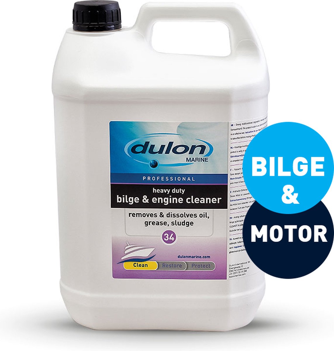Bilge-& Engine Cleaner | Bilge-& Motor Reiniger | Dulon Marine 5 Liter | Krachtige reiniger en ontvetter voor de motorruimte