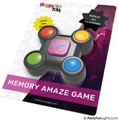 HappyFunToys - Flashing Memory Amaze Game - geheugenspel met licht en geluidseffecten - denkspel - reisspel - zakspel - inclusief 3x LR44 Batterijen