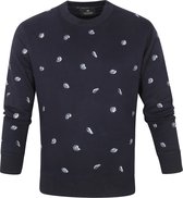 Scotch and Soda - Sweater Navy Print - L - Modern-fit