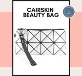 CAIRSKIN Make-up Brush Etui - Light Grey Black Label - Small Etui Penselen - Zilverkleurig Makeup Kwasten Opbergtasje - Toilet tasje - Beauty Bag