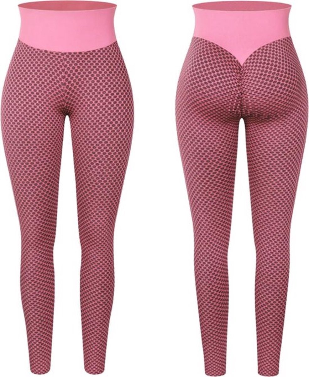 Sportlegging dames Large – legging dames meisje - Tiktok legging – Roze/pink