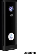 LORIOTH® Draadloze Video deurbel - Wifi - Met app - Camera - 1080P - Alexa - Intercom - Batterij en 64GB SD kaart inbegrepen - Motion detection alarm - Zwart