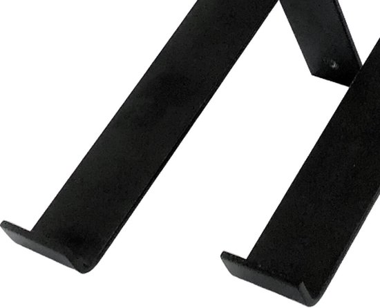 Etagère murale GoudmetHout en Chêne Massief - 50x20 cm - Porte-étagères industrielles en L - Acier - Zwart mat