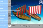 Kartonnen bouwplaat 2 Vikingschepen schaal 1:100