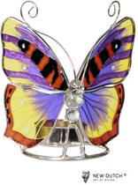 500246 Tiffany waxinehouder vlinder- vlinder sfeerlichtje