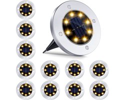 EZMarkt 12x Stuks - Tuinspot voor buiten - Zonne-energie - Tuinverlichting - Tuinspots led