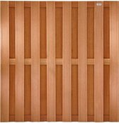Schutting set hardhout Keruing Timber recht 15L rvs v-groef (5,74 meter)