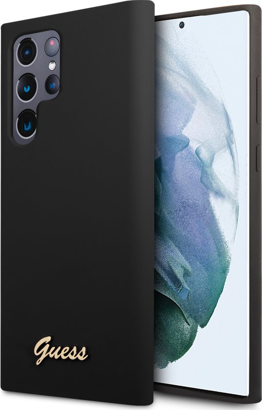 Guess Siliconen hoesje Samsung Galaxy S22 Ultra Zwart