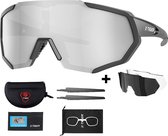 X-Tiger - Sportbril met 3 lenzen – Fietsbril met Myopia Frame – Sport Zonnebril - Wielrenbril