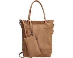 Beagles Ceclavin Shopper Hand & Schoudertas met Etui - Tote Bag - Dames Tas - Cognac