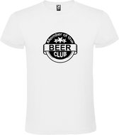 Wit  T shirt met  " Member of the Beer club "print Zwart size L