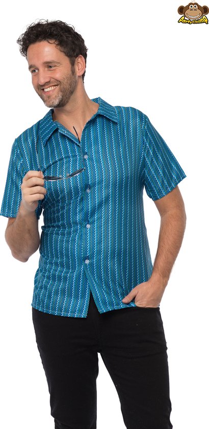 AstoSeu Heren pailletten jurk shirt 70s disco kostuum sparkle party korte mouw button down shirts, ZILVER, XL