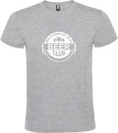 Grijs  T shirt met  " Member of the Beer club "print Wit size L