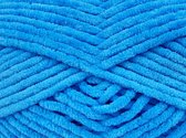 Chenille velvet garen licht blauw – 100% micro polyester draad pendikte 6-7 mm – breigaren pakket 4 bollen van 100gram | DEWOLWINKEL.NL